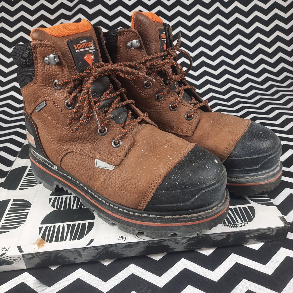 Herman Survivors‎ Men 7.5 Brown Leather Waterproof Work Boots